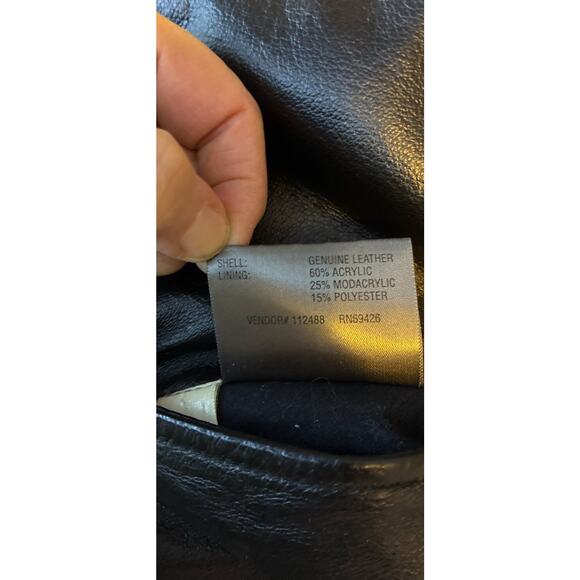 Wilsons Blk Leather Sz XL Longer Faux Fur Lined Reversible Pockets Tie Full Zip - Picture 11 of 13